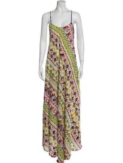 Pre-owned Etro Floral Print Long Dress In Purple