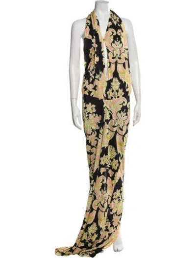 Pre-owned Etro Floral Print Long Dress W/ Tags In Multi
