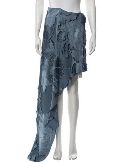 Pre-owned Etro Floral Print Long Skirt In Blue