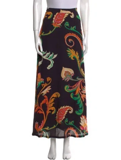 Pre-owned Etro Floral Print Long Skirt In Multi