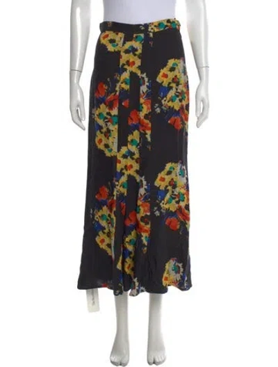 Pre-owned Etro Floral Print Long Skirt In Multi