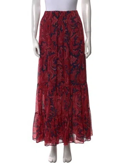 Pre-owned Etro Floral Print Long Skirt In Red