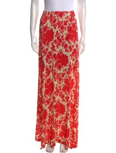 Pre-owned Etro Floral Print Long Skirt In Red
