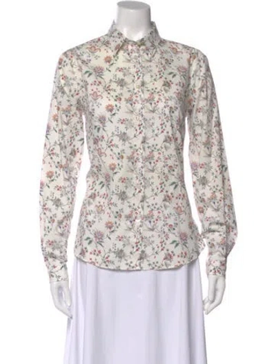 Pre-owned Etro Floral Print Long Sleeve Blouse