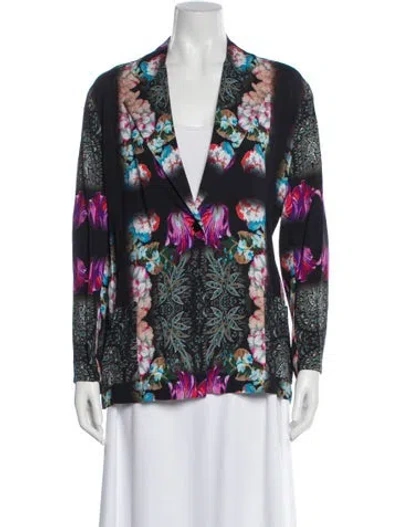 Pre-owned Etro Floral Print Long Sleeve Blouse In Multicolor