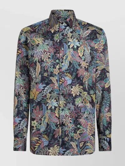 ETRO FLORAL PRINT LONG SLEEVE BUTTON-DOWN SHIRT