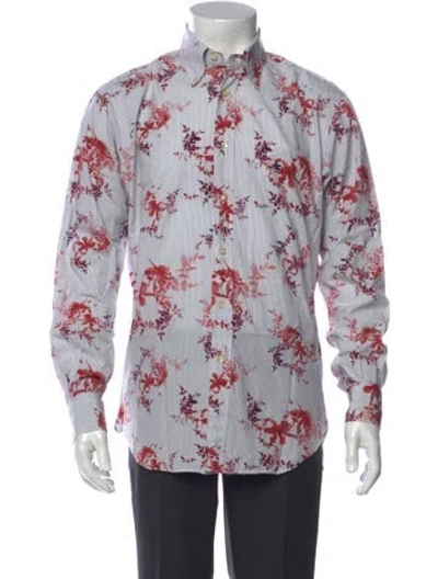 Pre-owned Etro Floral Print Long Sleeve Dress Shirt In Multi