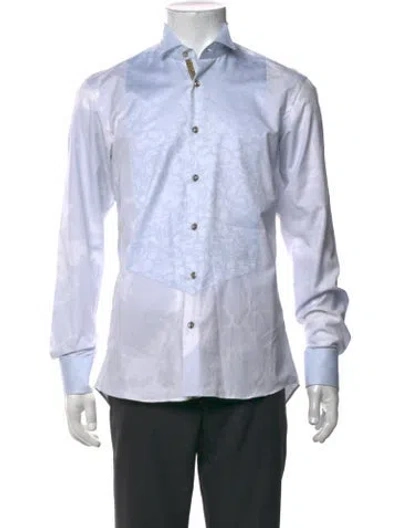Pre-owned Etro Floral Print Long Sleeve Dress Shirt In Neutrals