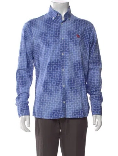 Pre-owned Etro Floral Print Long Sleeve Shirt In Blue