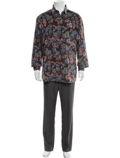 Pre-owned Etro Floral Print Long Sleeve Shirt In Multi