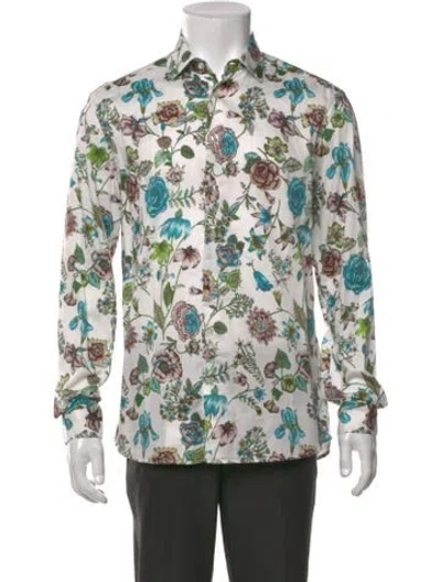 Pre-owned Etro Floral Print Long Sleeve Shirt In Multi