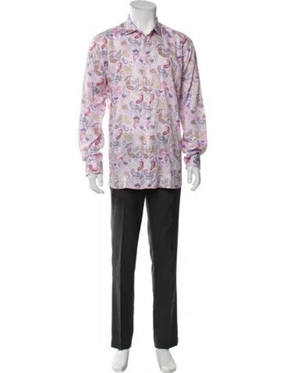 Pre-owned Etro Floral Print Long Sleeve Shirt In Pink