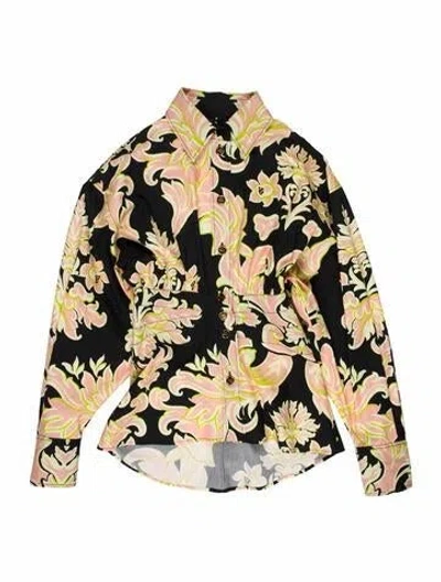 Pre-owned Etro Floral Print Long Sleeve Sweatshirt W/ Tags In Black