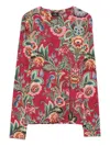 Etro Floral Pattern Long-sleeved Knitwear Sweater In Red
