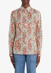 Etro Women's Floral Paisley Stretch Cotton Shirt In Multicolor