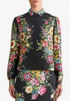 Etro Silk Shirt With Long Sleeves And Floral Pattern In Multicolor