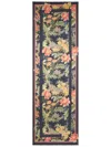 Etro Floral-print Wool-silk Blend Scarf In Grey