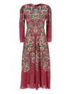 Etro Floral Embroidery Long Sleeves Midi Dress