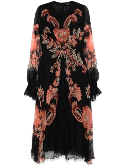 ETRO FLORAL-PRINT MIDI DRESS