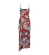 Etro Draped Floral-print Stretch-crepe Midi Dress