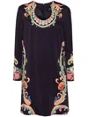 Etro Women Viscose Dress With Iconic Multicolor Print In Blue