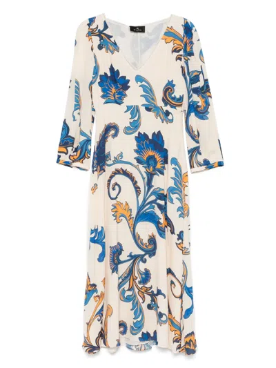 ETRO FLORAL-PRINT MIDI DRESS
