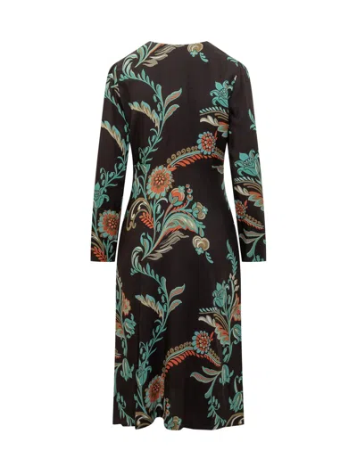 Etro Floral Print Midi Dress In Multi