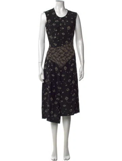 Pre-owned Etro Floral Print Midi Length Dress In Black