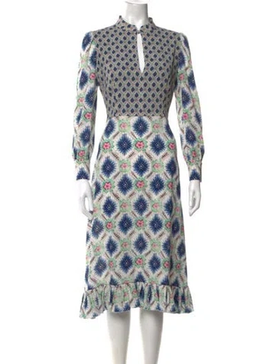 Pre-owned Etro Floral Print Midi Length Dress In Multi