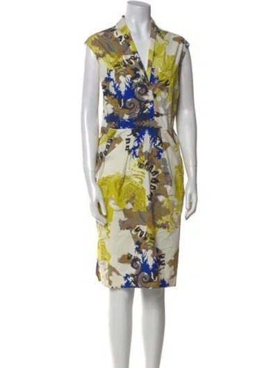 Pre-owned Etro Floral Print Midi Length Dress In Neutral