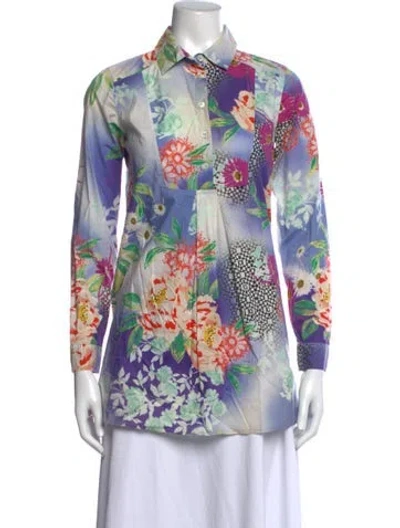 Pre-owned Etro Floral Print Midi Length Dress In Purple