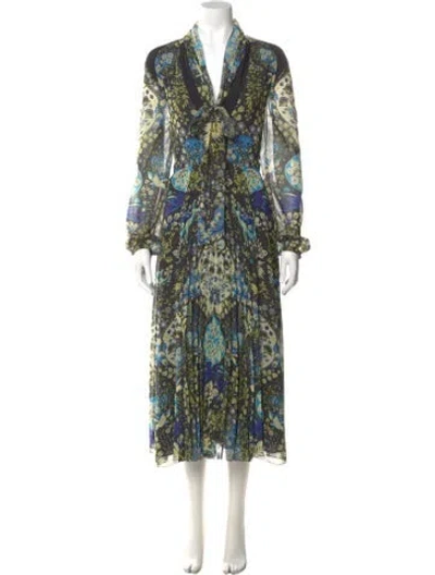 Pre-owned Etro Floral Print Midi Length Dress W/ Tags In Black
