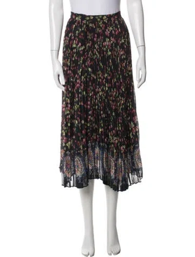 Pre-owned Etro Floral Print Midi Length Skirt In Black
