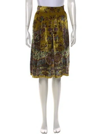 Pre-owned Etro Floral Print Midi Length Skirt In Green