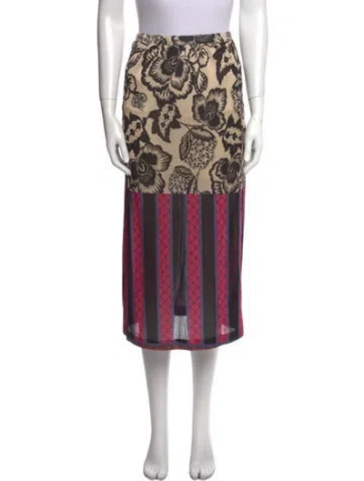 Pre-owned Etro Floral Print Midi Length Skirt In Multi