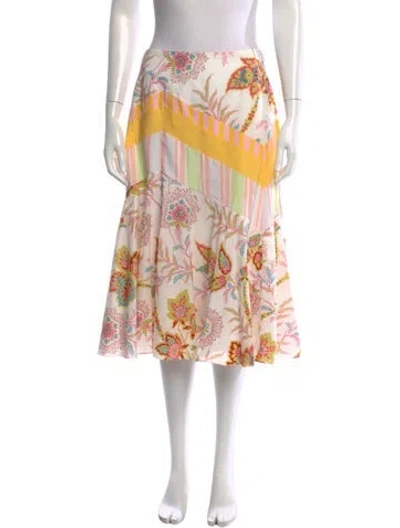 Pre-owned Etro Floral Print Midi Length Skirt In Multi