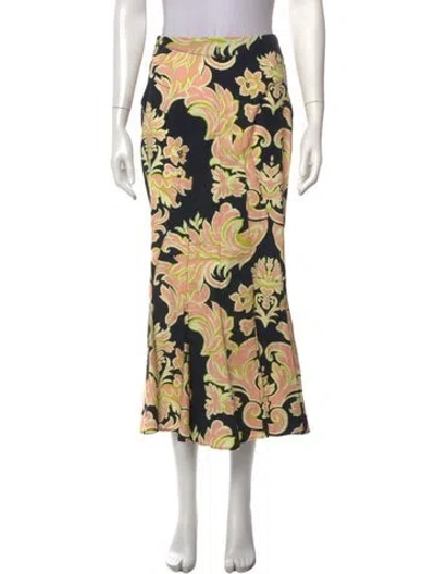 Pre-owned Etro Floral Print Midi Length Skirt In Multicolor