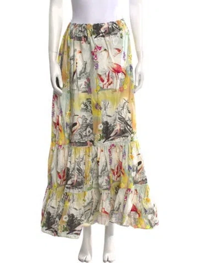 Pre-owned Etro Floral Print Midi Length Skirt In Neutral
