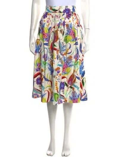 Pre-owned Etro Floral Print Midi Length Skirt In Neutral