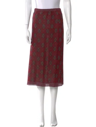 Pre-owned Etro Floral Print Midi Length Skirt In Red