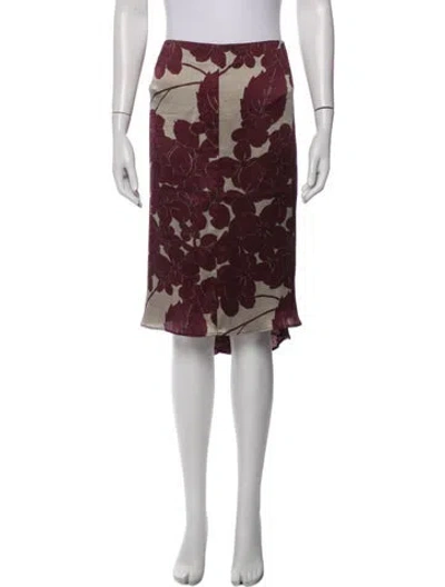 Pre-owned Etro Floral Print Midi Length Skirt In Red