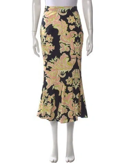 Pre-owned Etro Floral Print Midi Length Skirt W/ Tags In Multi