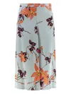 Etro Floral-print Midi Skirt In Blue