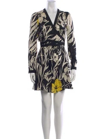 Pre-owned Etro Floral Print Mini Dress In Black