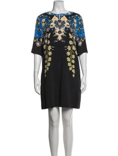 Pre-owned Etro Floral Print Mini Dress In Black