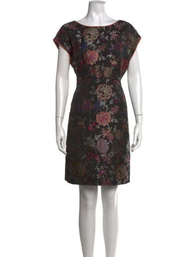 Pre-owned Etro Floral Print Mini Dress In Black