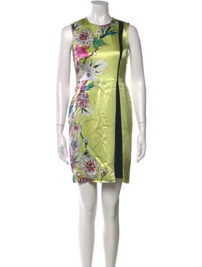 Pre-owned Etro Floral Print Mini Dress In Green