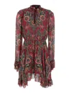 Etro Ruffled Hem Mini Dress In Multi