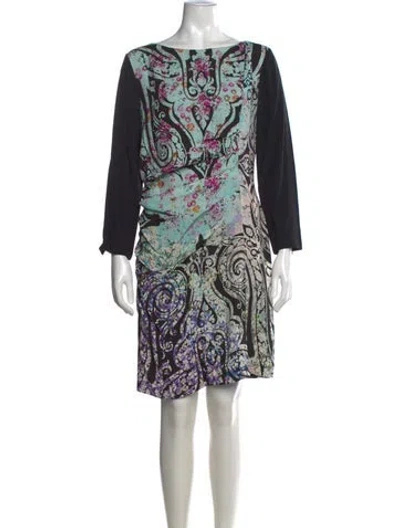 Pre-owned Etro Floral Print Mini Dress In Multi
