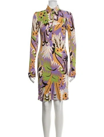Pre-owned Etro Floral Print Mini Dress In Multicolor